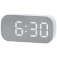 thumbnail image 1 of REGALWOVEN Oval Digital Alarm Clock Bedroom Big Numbers Adjustable Dimmable Snooze, 12/24H  5.1 x 2.6 x 1.4 inch White, 1 of 6