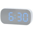 thumbnail image 1 of REGALWOVEN Oval Digital Alarm Clock Bedroom Big Numbers Adjustable Dimmable Snooze, 12/24H  White Blue 5.1 x 2.6 x 1.4 inch, 1 of 6