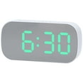 thumbnail image 1 of REGALWOVEN Oval Digital Alarm Clock Bedroom Big Numbers Adjustable Dimmable Snooze, 12/24H  5.1 x 2.6 x 1.4 inch White Green, 1 of 6