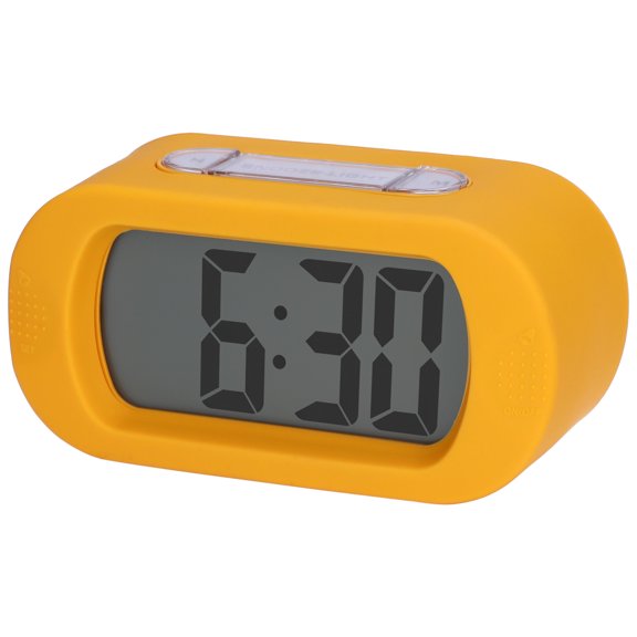 REGALWOVEN Oval Digital Alarm Clock for Bedroom, Alarms with Big Numbers Display, Adjustable Alarm Snooze Yellow
