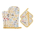 thumbnail image 1 of REGALWOVEN Oven Mitts and Pot Holders Sets 2Pcs, Heat Resistant Kitchen Oven Gloves and Pot Holders for Baking Yellow 10x6.5inch, 1 of 7
