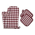 thumbnail image 1 of REGALWOVEN Oven Mitts and Pot Holders Sets 2Pcs, Heat Resistant Oven Mitts and Pot Holders for Kitchen Red 10.6x7.1inch, 1 of 7