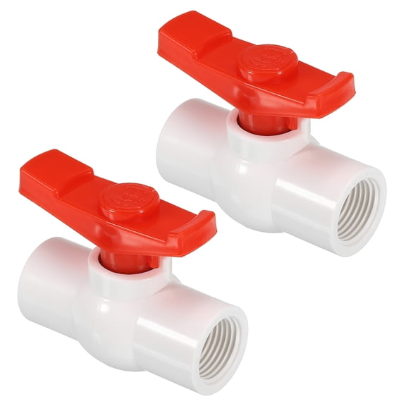 REGALWOVEN Ball Valve Threaded Shut-off Valve with Easy to Rotate Handle for Water Flow Control G1/2 White