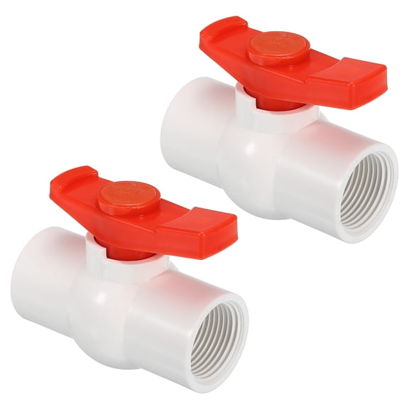 REGALWOVEN Ball Valve Threaded Shut-off Valve with Easy to Rotate Handle for Water Flow Control G1 White