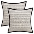 thumbnail image 1 of REGALWOVEN Pack of 2 Chenille Throw Pillow Covers Herringbone Modern Decorative Cushion Case with Piping for Home Decor White 18" x 18", 1 of 6