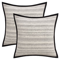 REGALWOVEN Pack of 2 Chenille Throw Pillow Covers Herringbone Modern Decorative Cushion Case with Piping for Home Decor White 18" x 18"