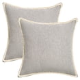 thumbnail image 1 of REGALWOVEN Pack of 2 Decorative Throw Pillow Covers Soft Solid Cushion Cases with Trim for Couch Sofa Bed Living Room Grey 18" x 18", 1 of 7