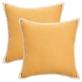 thumbnail image 1 of REGALWOVEN Pack of 2 Decorative Throw Pillow Covers Soft Solid Cushion Cases with Trim for Couch Sofa Bed Living Room Yellow 18" x 18", 1 of 7