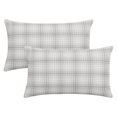 thumbnail image 1 of REGALWOVEN Pack of 2 Plaid Decorative Throw Pillow Covers Check Soft Cushion Case for Sofa Living Room Couch Grey 20" x 12", 1 of 7