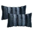 thumbnail image 1 of REGALWOVEN Pack of 2 Plush Striped Pillow Case Luxury Series Soft Fluffy Modern Throw Pillow Covers for Sofa Living Room Car Dark Blue 20" x 12", 1 of 6
