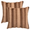 thumbnail image 1 of REGALWOVEN Pack of 2 Plush Striped Pillow Case Luxury Series Soft Fluffy Modern Throw Pillow Covers for Sofa Living Room Car Tan Brown 18" x 18", 1 of 6