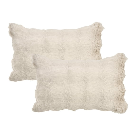 REGALWOVEN Pack of 2 Soft Fluffy Pillow Case Modern Cozy Plush Decorative Throw Pillow Covers for Living Room Bedroom Sofa Khaki 20" x 12"