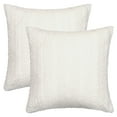 thumbnail image 1 of REGALWOVEN Pack of 2 Soft Plush Throw Pillow Covers Decorative Farmhouse Cushion Pillowcase, Stripe, Home Decor White 18" x 18", 1 of 6