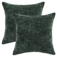 thumbnail image 1 of REGALWOVEN Pack of 2 Solid Chenille Decorative Throw Pillow Covers Cross-Weave Texture Soft Cushion Case for Home Decor Green 18" x 18", 1 of 6