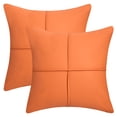 thumbnail image 1 of REGALWOVEN Pack of 2 Square Throw Pillow Covers Waterproof Modern Decorative Sofa Cushion Cases for Living Room, Bedroom Orange 18" x 18", 1 of 6