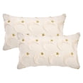 thumbnail image 1 of REGALWOVEN Pack of 2 Star Embroidered Throw Pillow Covers for Couch and Living Room Beige 20" x 12", 1 of 6