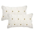 thumbnail image 1 of REGALWOVEN Pack of 2 Star Embroidered Throw Pillow Covers for Couch and Living Room White 20" x 12", 1 of 6