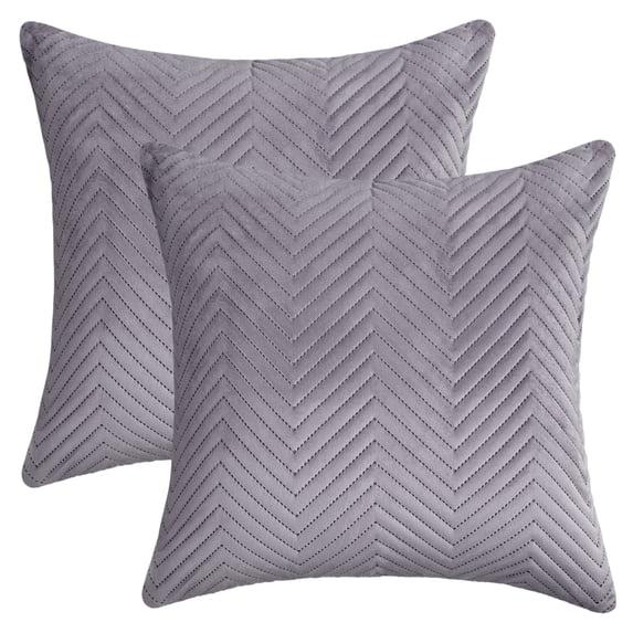 REGALWOVEN Pack of 2 Striped Decorative Throw Pillow Covers Decor Modern Soft Cushion Case for Sofa Living Room Couch Grey 18" x 18"