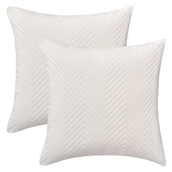 REGALWOVEN Pack of 2 Striped Decorative Throw Pillow Covers Decor Modern Soft Cushion Case for Sofa Living Room Couch White 18" x 18"