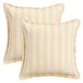 thumbnail image 1 of REGALWOVEN Pack of 2 Striped Decorative Throw Pillow Covers with Tassel Edge Modern Neutral Pillowcases for Sofa Bedroom Couch Car Yellow 18" x 18", 1 of 6