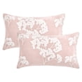 thumbnail image 1 of REGALWOVEN Pack of 2 Velvet Soft Decorative Throw Pillow Covers Plum Blossom Embroidery Pillowcases for Sofa Bedroom Couch Car Pink 20" x 12", 1 of 7