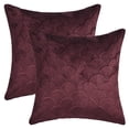 thumbnail image 1 of REGALWOVEN Pack of 2 Velvet Solid Decorative Throw Pillow Covers Scallop Texture Modern Pillowcases for Sofa Bedroom Couch Car Brick Red 16" x 16", 1 of 6