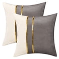 thumbnail image 1 of REGALWOVEN Pack of 2 Velvet Throw Pillow Covers Soft Decorative Square Cushion Covers for Sofa Living Room Home Decor Grey 18 x 18 Inch, 1 of 6