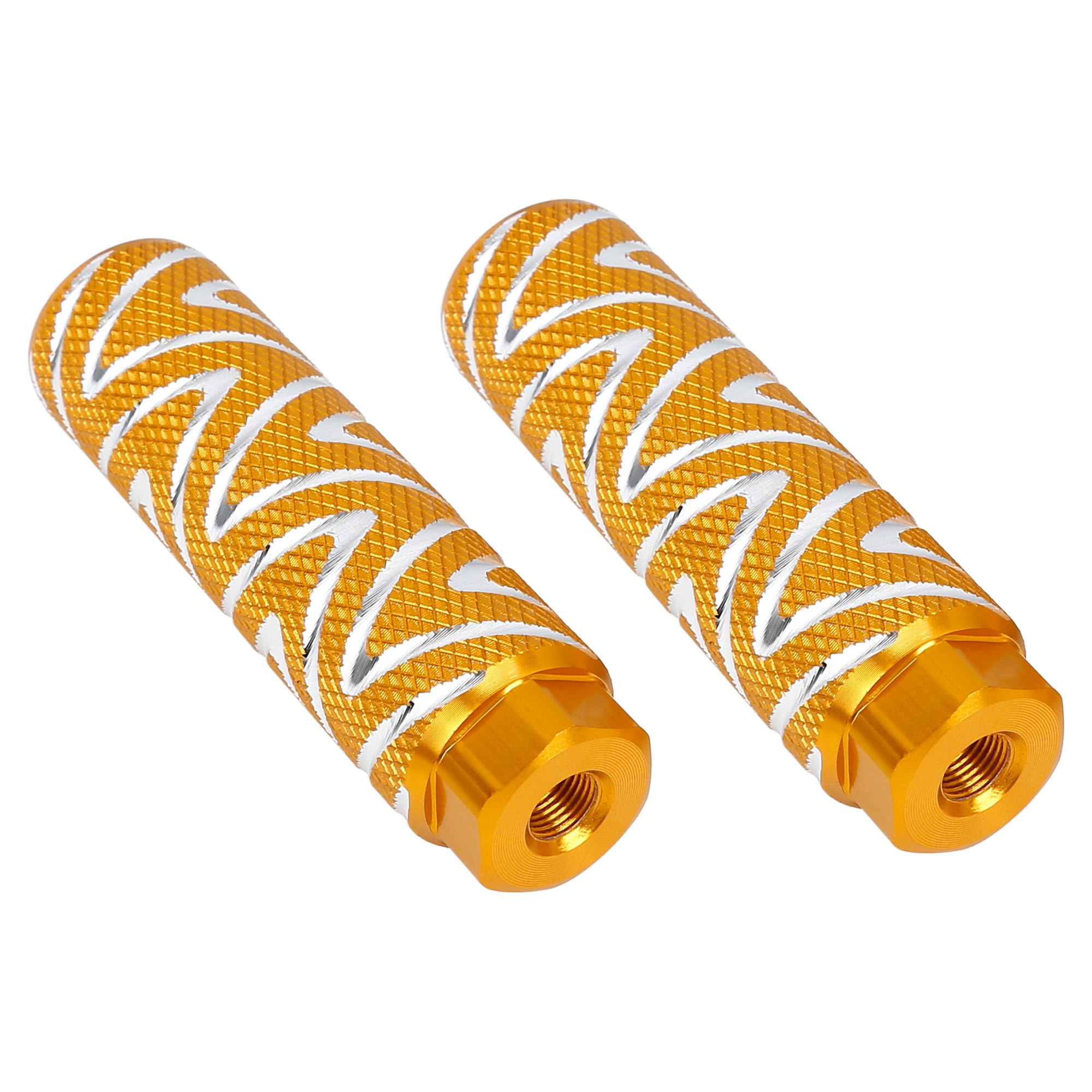 REGALWOVEN Pair Aluminum Alloy Wave Stripes Axle Rear Foot Pegs Footrests for Bike Bicycle Fit 3