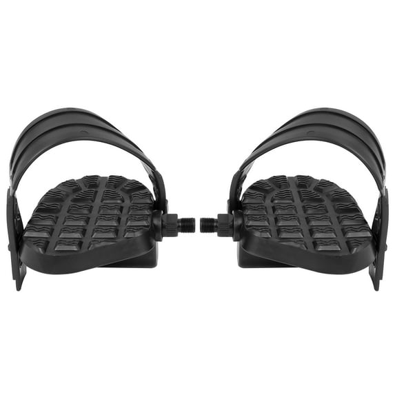 Unique Bargains 1 Pair Road Mountain Bike Exercise Bicycle Pedals with Belt Strap 9/16'' Spindle 1/2''