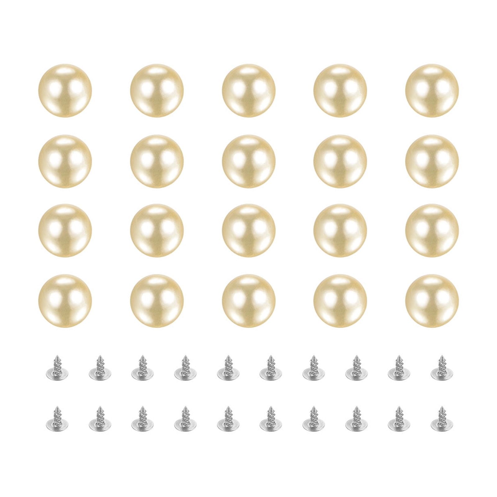 REGALWOVEN 50Pcs Pearl Rivet Studs Kit Rivets Pearls Buttons DIY Vase ...