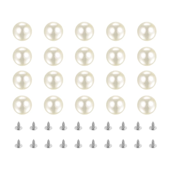 REGALWOVEN Pearl Rivet Studs Kit Rivets Pearls Buttons DIY Vase Fillers Wedding Birthday Party Home Milky White