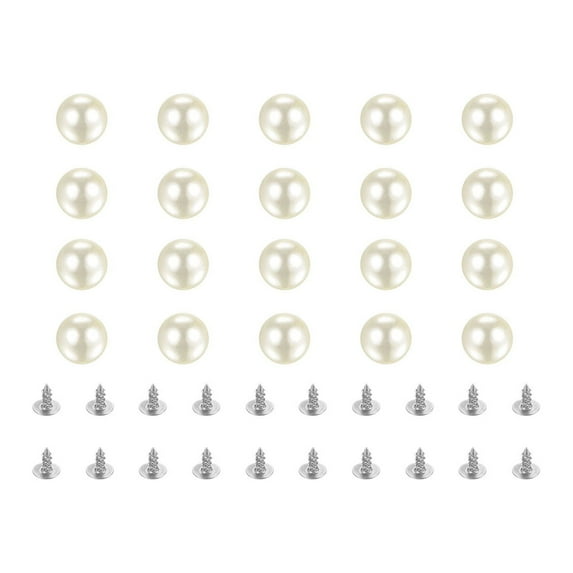 REGALWOVEN Pearl Rivet Studs Kit Rivets Pearls Buttons DIY Vase Fillers Wedding Decoration Milky White