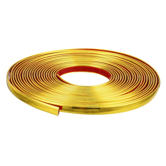 REGALWOVEN Peel and Stick Trim, Flexible Wall Molding Trim Waterproof Self-Adhesive Wall Trim Gold 0.5 Inch x 33 Ft