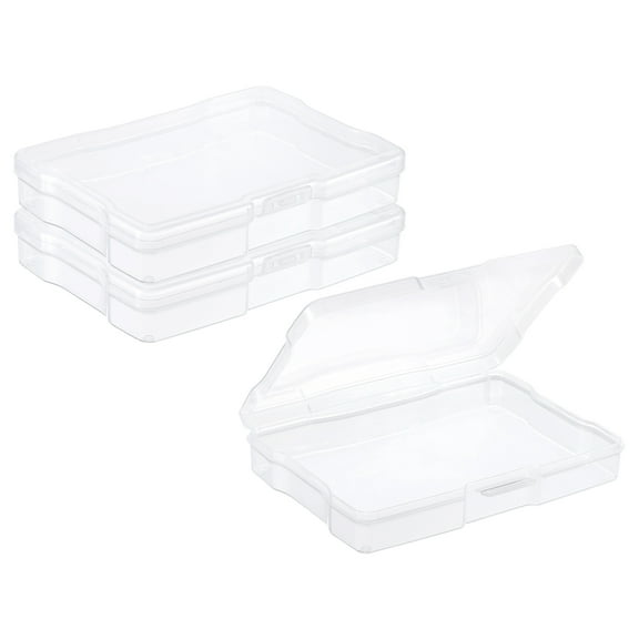 REGALWOVEN Photo Storage Box Organizer Cases Container Picture Boxes Plastic Clear