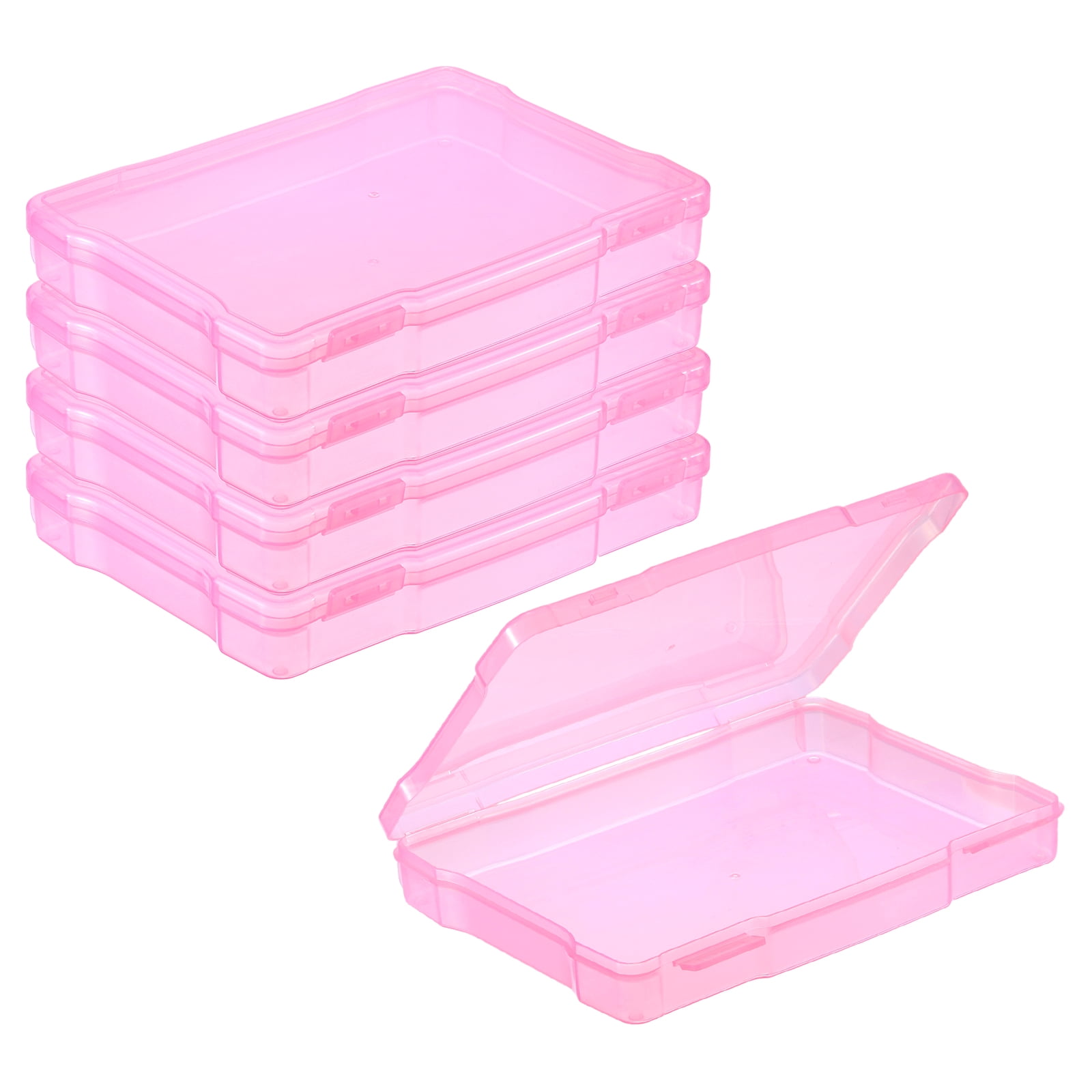 REGALWOVEN Photo Storage Box Photo Boxes Storage Photo Organizer Cases Plastic Pink