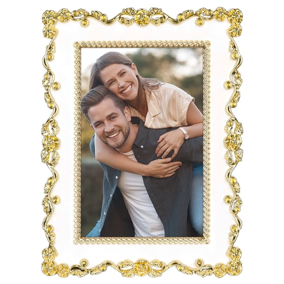 REGALWOVEN Picture Frame Luxury Photo Frames with Glass Front Plated Photo Frame Tabletop Display Gold 4x6