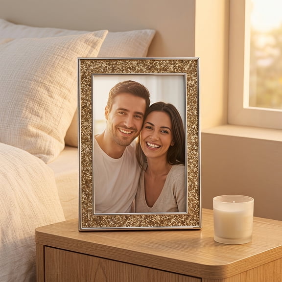 REGALWOVEN Picture Frame for Photo and Poster, Beautiful Metal Frames for Horizontal and Vertical Photo Formats Gold 4x6