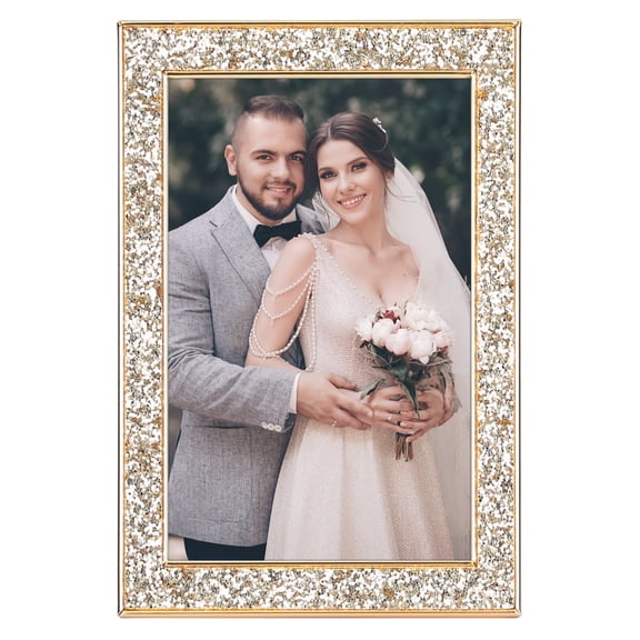 REGALWOVEN Picture Frame for Photo and Poster, Beautiful Metal Frames for Horizontal and Vertical Photo Formats Gold 4x6