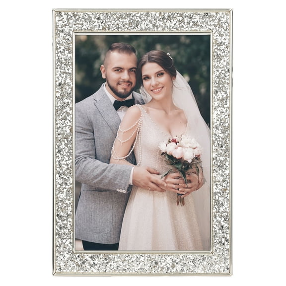 REGALWOVEN Picture Frame for Photo and Poster, Beautiful Metal Frames for Horizontal and Vertical Photo Formats Silver 4x6