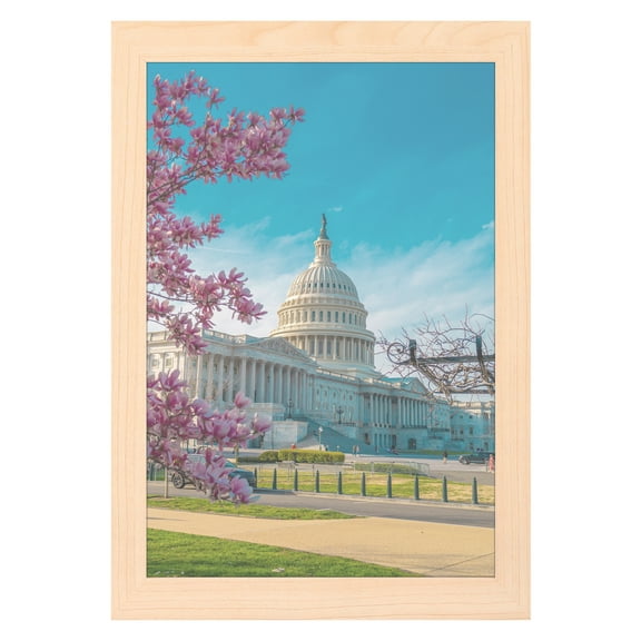 REGALWOVEN Picture Frame for Tabletop Display and Wall Hanging, Modern Art Photo Frames for Photo and Poster Wood Grain Color 3.5x5