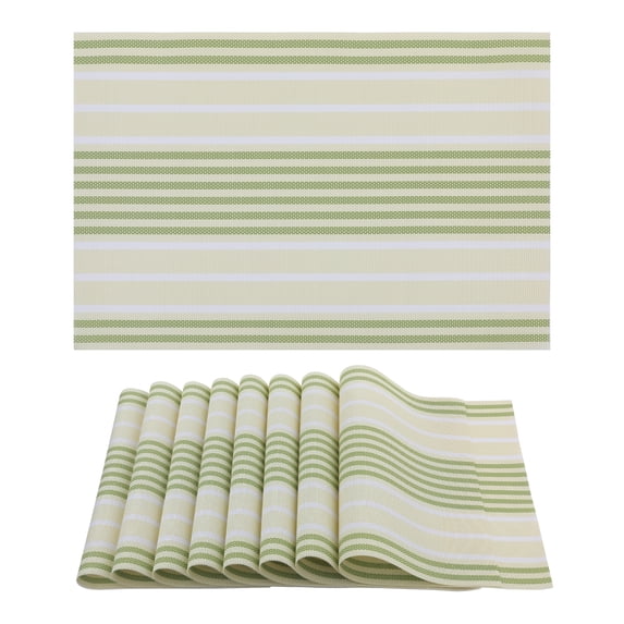 REGALWOVEN Place Mat Set of 8 Placemats for Kitchen Dining Table Decor, Washable Table Placemats Wipeable Table Mat Green 18*12in
