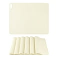 thumbnail image 1 of REGALWOVEN Placemat Set of 6 Silicone Placemats for Kitchen Dining Table Decor, Washable Table Placemats Wipeable Table Mat Beige 15*12in, 1 of 7
