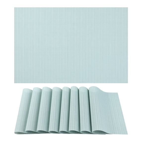 REGALWOVEN Placemats 8 Pack Placemats for Kitchen Dining Table Decor Washable Heat Resistant Table Placemats Wipeable Table Mat Light Green 18*12in
