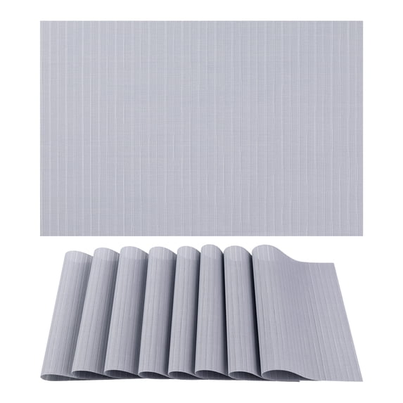 REGALWOVEN Placemats 8 Pack Placemats for Kitchen Dining Table Decor Washable Heat Resistant Table Placemats Wipeable Table Mat Gray 18*12in
