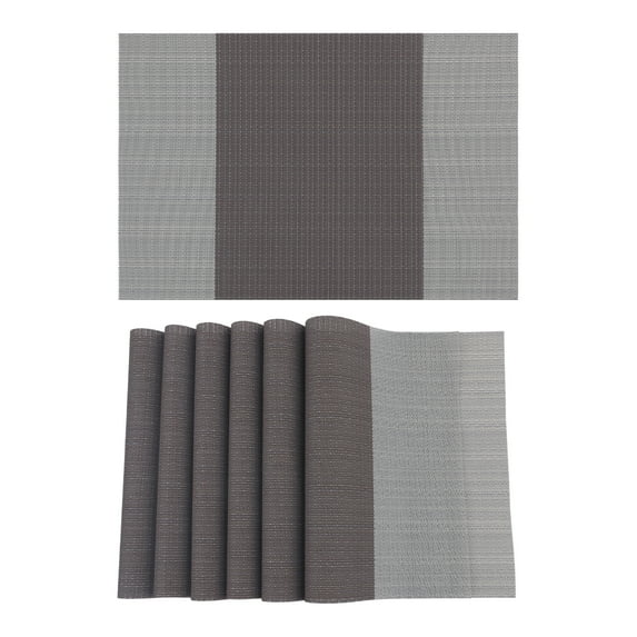 REGALWOVEN Placemats Set of 6 Easy Clean Placemats for Kitchen Dining Table Decor Washable Heat Resistant Table Placemats Wipeable Table Mat Coffee 18*12in