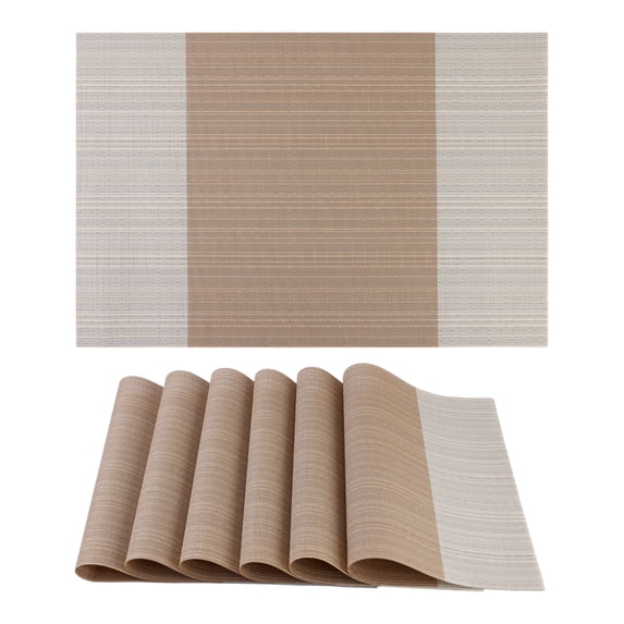 REGALWOVEN Placemats Set of 6 Easy Clean Placemats for Kitchen Dining Table Decor Washable Heat Resistant Table Placemats Wipeable Table Mat Yellow 18*12in