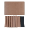 thumbnail image 1 of REGALWOVEN Placemats Set of 6 PU Placemats for Kitchen Dining Table Decor Washable Heat Resistant Table Placemats Wipeable Table Mat Dark Curry 18*12in, 1 of 7