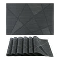 thumbnail image 1 of REGALWOVEN Placemats Set of 6 Design Placemats for Kitchen Dining Table Decor Washable Heat Resistant Table Placemats Wipeable Table Mat Light Black 18*12in, 1 of 7