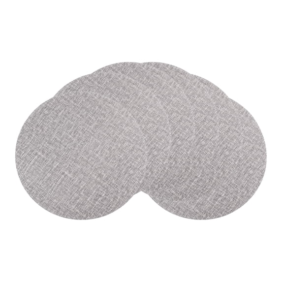 REGALWOVEN Placemats Set of 6 PU Placemats for Kitchen Dining Table Decor Heat Resistant Table Placemats Wipeable Table Mat Gray 15*15in