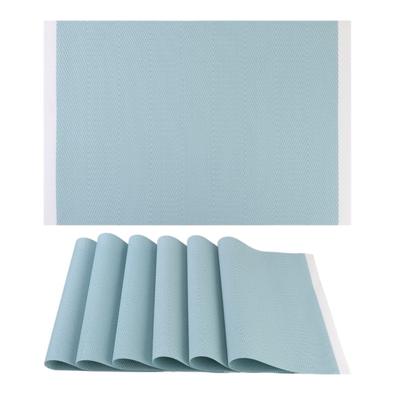 REGALWOVEN Placemats Set of 6 Placemats for Kitchen Dining Table Decor Washable Heat Resistant Table Placemats Wipeable Table Mat Blue 18*12in